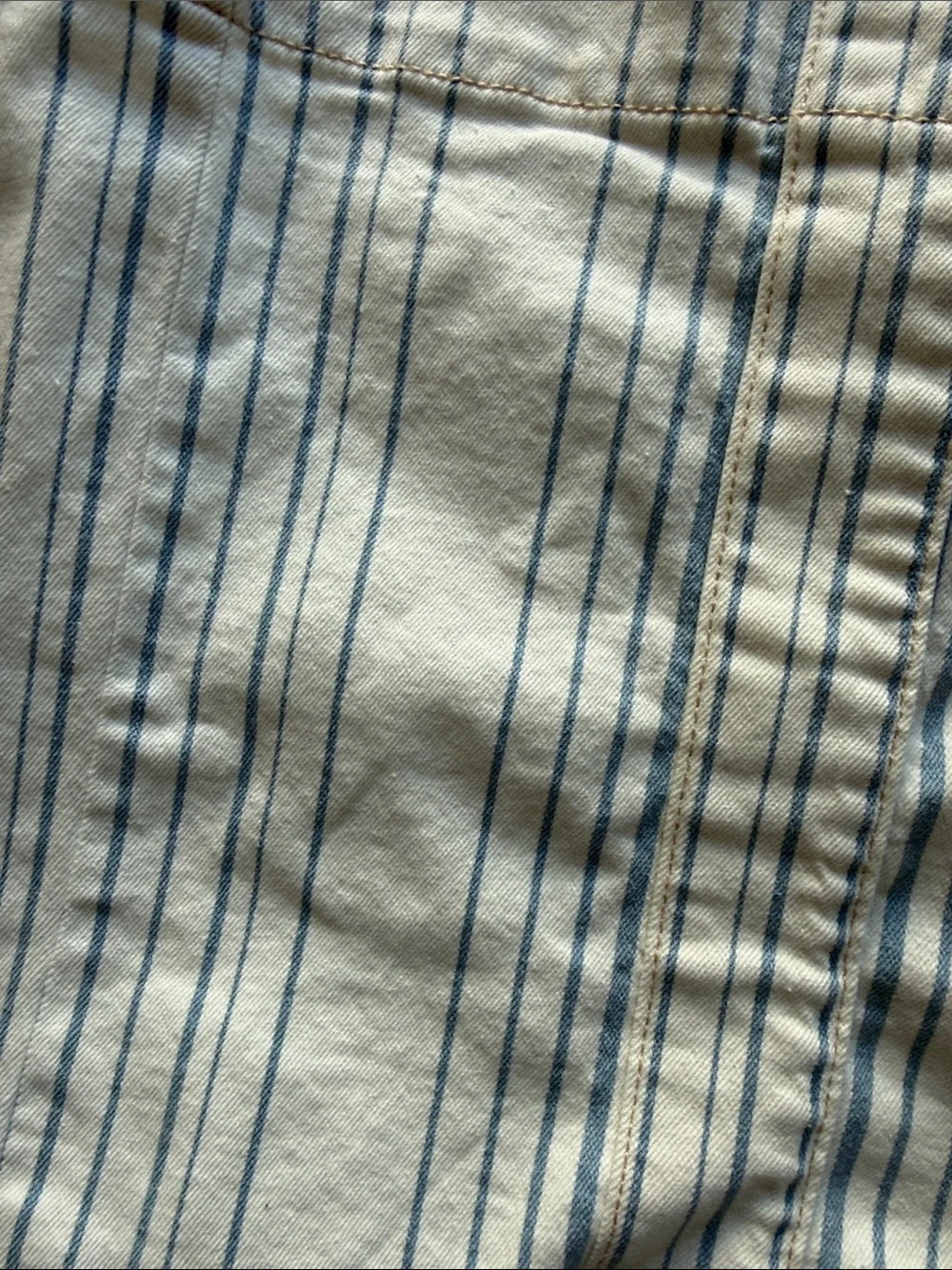 NWOT Cello Blue & Cream Striped denim cotton Canvas Tote Bag